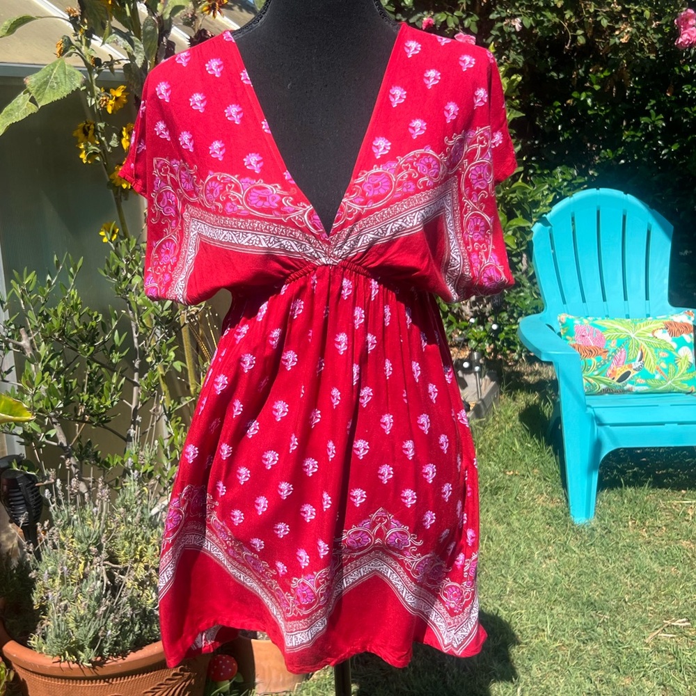 Angie Red and White Floral Dress